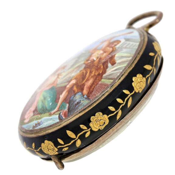 Austrian silver/enamel oval pendant pocket watch Circa 1800 Austrian silver/enamel oval pendant pocket watch Circa 1800
