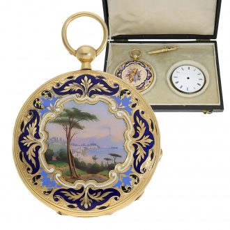 Swiss gold and enamel watch for the Chinese market Circa 1850