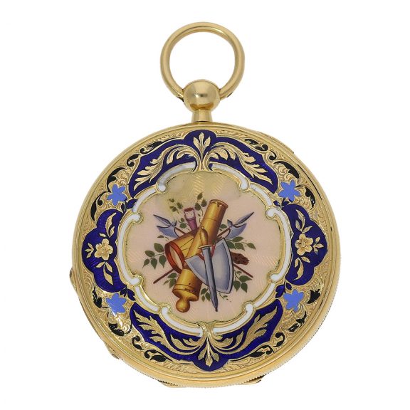 Swiss gold and enamel watch for the Chinese market Circa 1850 Swiss gold and enamel watch for the Chinese market Circa 1850
