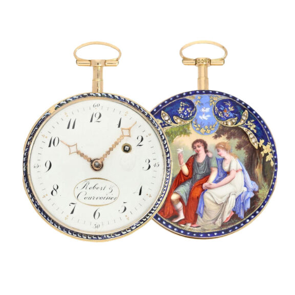 Fine Swiss gold and enamel verge pocket watch Circa 1795 Fine Swiss gold and enamel verge pocket watch Circa 1795