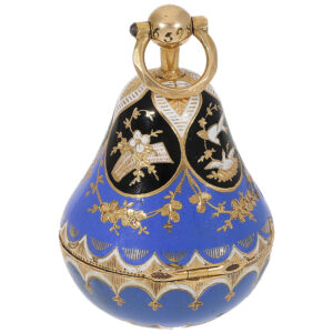 Swiss gold enamel pear-shaped pendant watch circa 1820