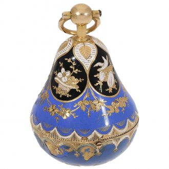 Swiss gold enamel pear-shaped pendant watch circa 1820