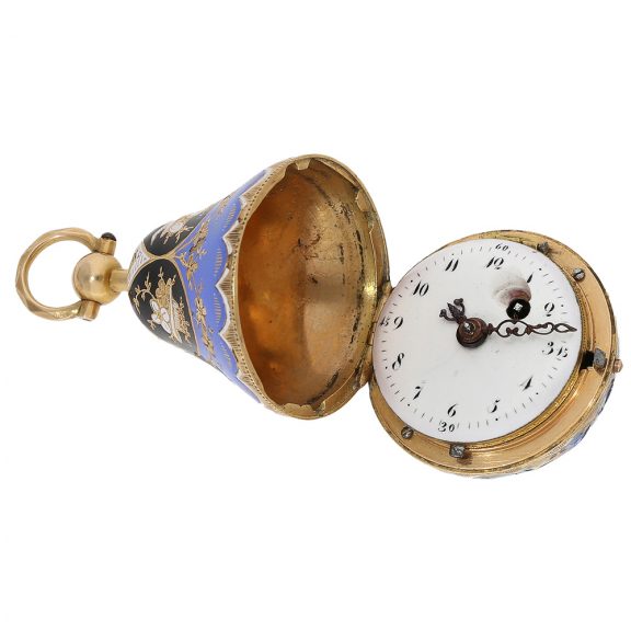 Swiss gold enamel pear-shaped pendant watch circa 1820 Swiss gold enamel pear-shaped pendant watch circa 1820
