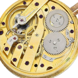 French gold, red enamel and oriental pearls watch Circa 1790