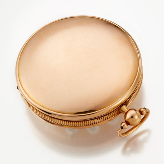 A beautiful gold Swiss verge watch with painted dial Circa 1810 A beautiful gold Swiss verge watch with painted dial Circa 1810