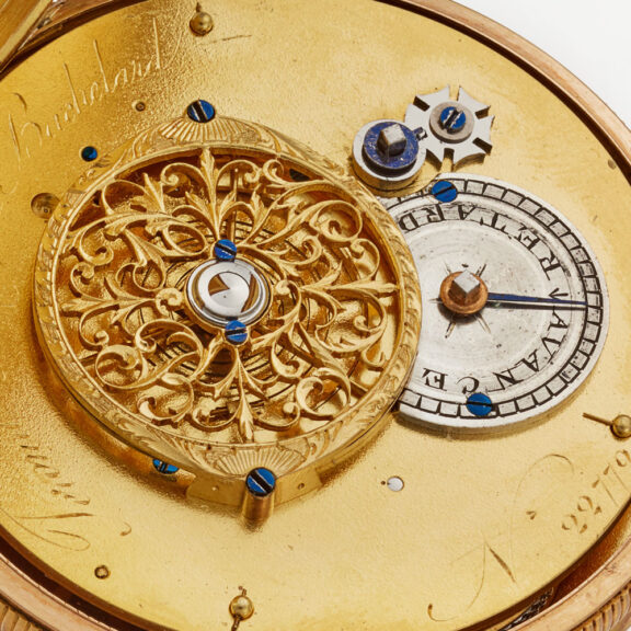 A beautiful gold Swiss verge watch with painted dial Circa 1810 A beautiful gold Swiss verge watch with painted dial Circa 1810