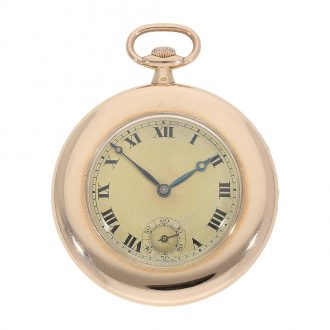 Decorative Russian 14K gold open faced watch Circa 1916