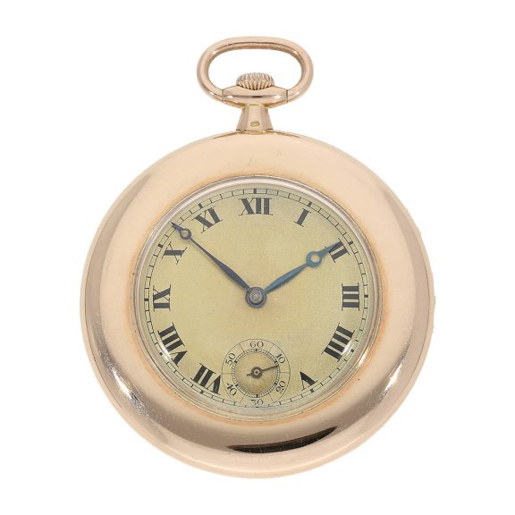 Decorative Russian 14K gold open faced watch Circa 1916 Decorative Russian 14K gold open faced watch Circa 1916