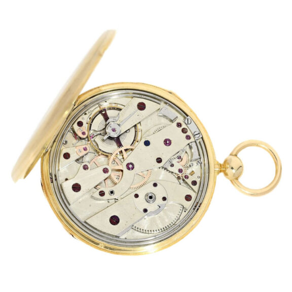 French gold quater repeating lever pocket watch Circa 1850 French gold quater repeating lever pocket watch Circa 1850