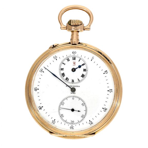 Swiss 18K gold pocket watch with regulator dial Circa 1910