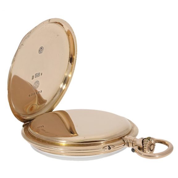 Swiss 18K gold pocket watch with regulator dial Circa 1910 Swiss 18K gold pocket watch with regulator dial Circa 1910