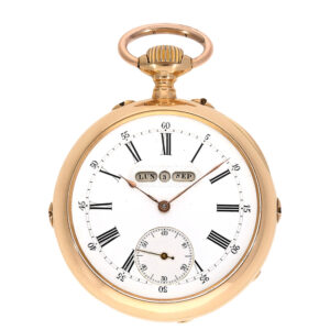 Swiss pink gold anker chronometer with linear calendar Circa 1890