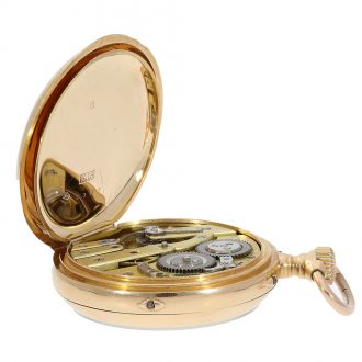 Swiss pink gold anker chronometer with linear calendar Circa 1890