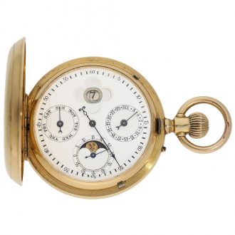 Swiss astronomical watch with digital jumping hour Circa 1880