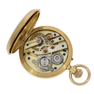 Swiss astronomical watch with digital jumping hour Circa 1880
