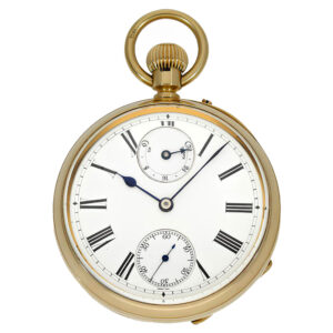 English 18K gold lever watch with power reserve Circa 1882