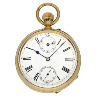 English 18K gold lever watch with power reserve Circa 1882