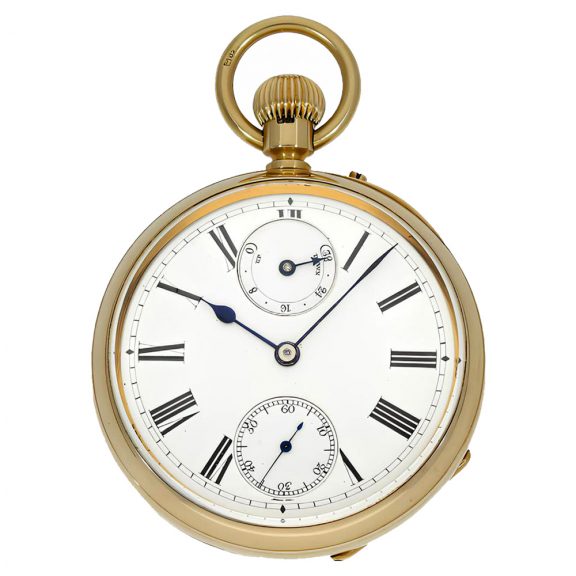English 18K gold lever watch with power reserve Circa 1882