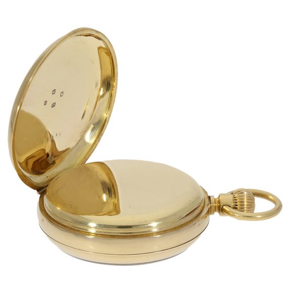 English 18K gold lever watch with power reserve Circa 1882 English 18K gold lever watch with power reserve Circa 1882
