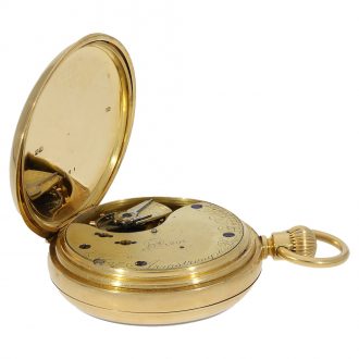 English 18K gold lever watch with power reserve Circa 1882
