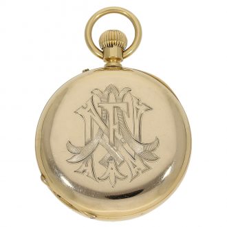 English 18K gold lever watch with power reserve Circa 1882