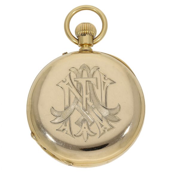 English 18K gold lever watch with power reserve Circa 1882 English 18K gold lever watch with power reserve Circa 1882