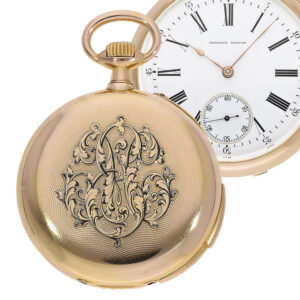 French 18K gold minute repeating lever watch Circa 1890