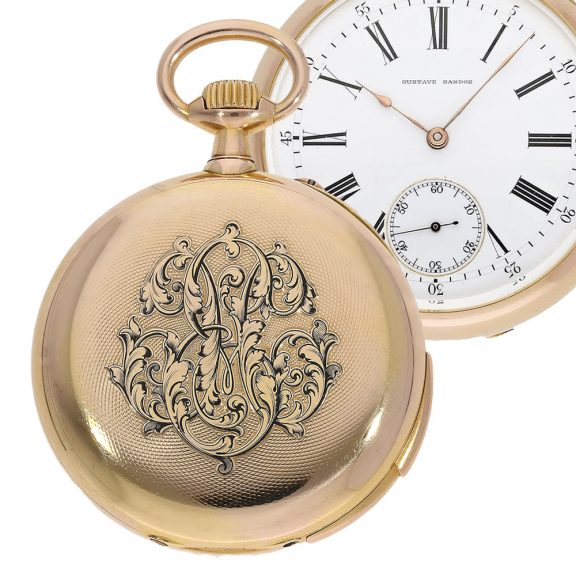 French 18K gold minute repeating lever watch Circa 1890 French 18K gold minute repeating lever watch Circa 1890