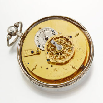 A French skeletonised verge pocket watch Circa 1810