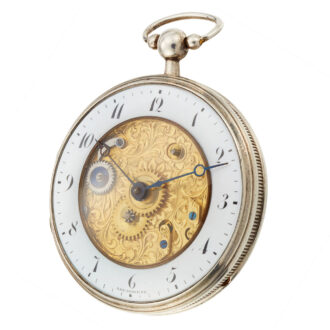 A French skeletonised verge pocket watch Circa 1810