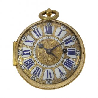 Large French gilt Oignon pocket watch with alarm Circa 1710