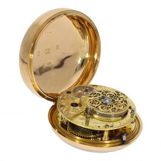 English gold pair cased cylinder pocket watch Circa 1781