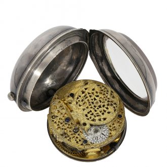 English early Champlevé silver verge pocket watch Circa 1700