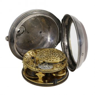 English early Champlevé silver verge pocket watch Circa 1700