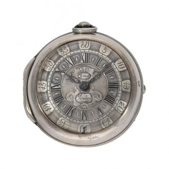 English early Champlevé silver verge pocket watch Circa 1700