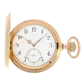 Swiss gold lever watch with "the church of Genthin" Circa 1900