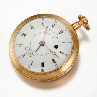 Rare large and heavy gold Swiss verge with date Circa 1810