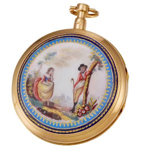 Rare large and heavy gold Swiss verge with date Circa 1810