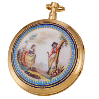 Rare large and heavy gold Swiss verge with date Circa 1810
