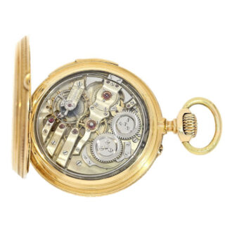 Swiss 18k rose gold open faced quarter repeater Circa 1890