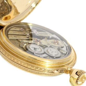 Swiss 18k rose gold open faced quarter repeater Circa 1890