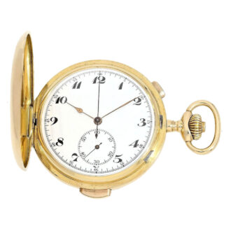 Swiss gold minute repeating lever pocket watch Circa 1910