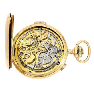 Swiss gold minute repeating lever pocket watch Circa 1910