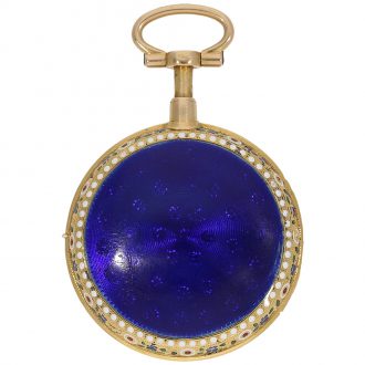 French gold and enamel repeating verge pocket watch Circa 1780