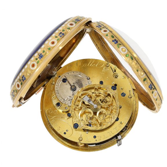 French gold and enamel repeating verge pocket watch Circa 1780 French gold and enamel repeating verge pocket watch Circa 1780