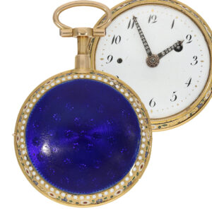 French gold and enamel repeating verge pocket watch Circa 1780