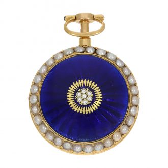French gold and enamel quarter repeating pocket watch Circa 1770 French gold and enamel quarter repeating pocket watch Circa 1770