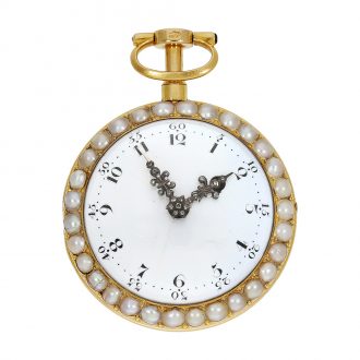 French gold and enamel quarter repeating pocket watch Circa 1770 French gold and enamel quarter repeating pocket watch Circa 1770