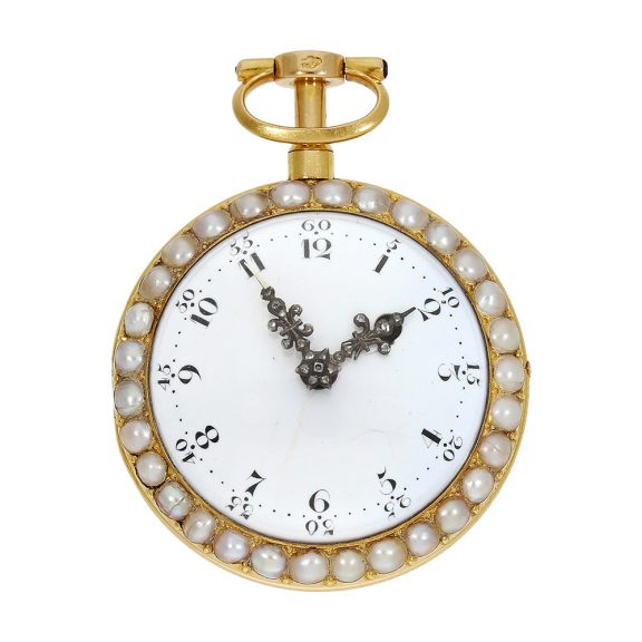 French gold and enamel quarter repeating pocket watch Circa 1770 French gold and enamel quarter repeating pocket watch Circa 1770
