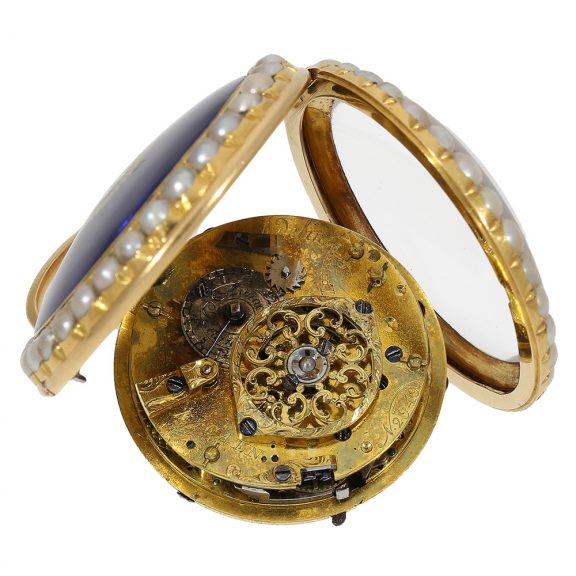 French gold and enamel quarter repeating pocket watch Circa 1770 French gold and enamel quarter repeating pocket watch Circa 1770
